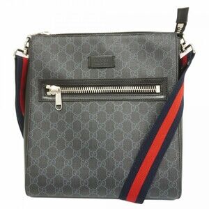 Gucci GG Supreme Shoulder Bag 474137 Black Men's